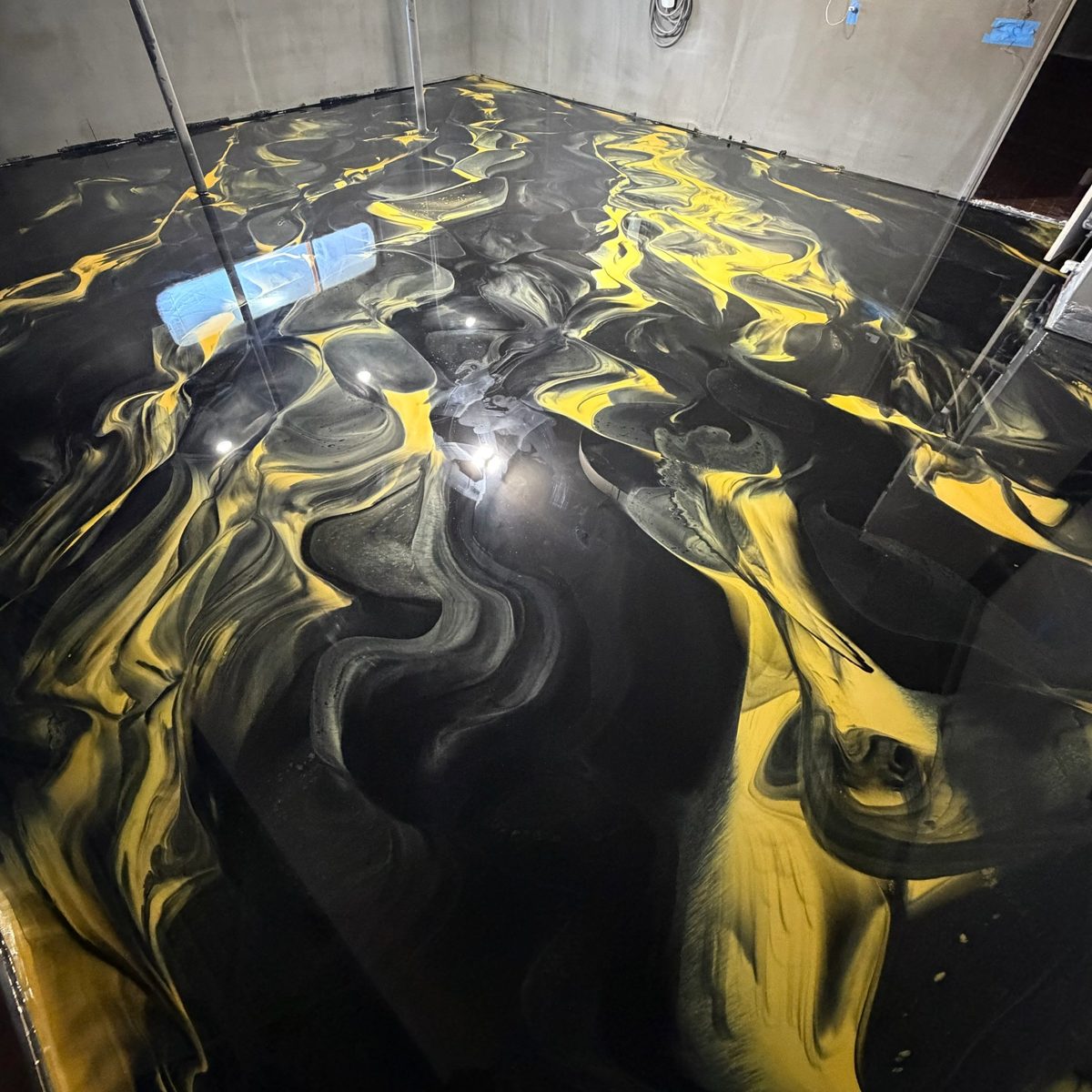 Black & gold metallic garage